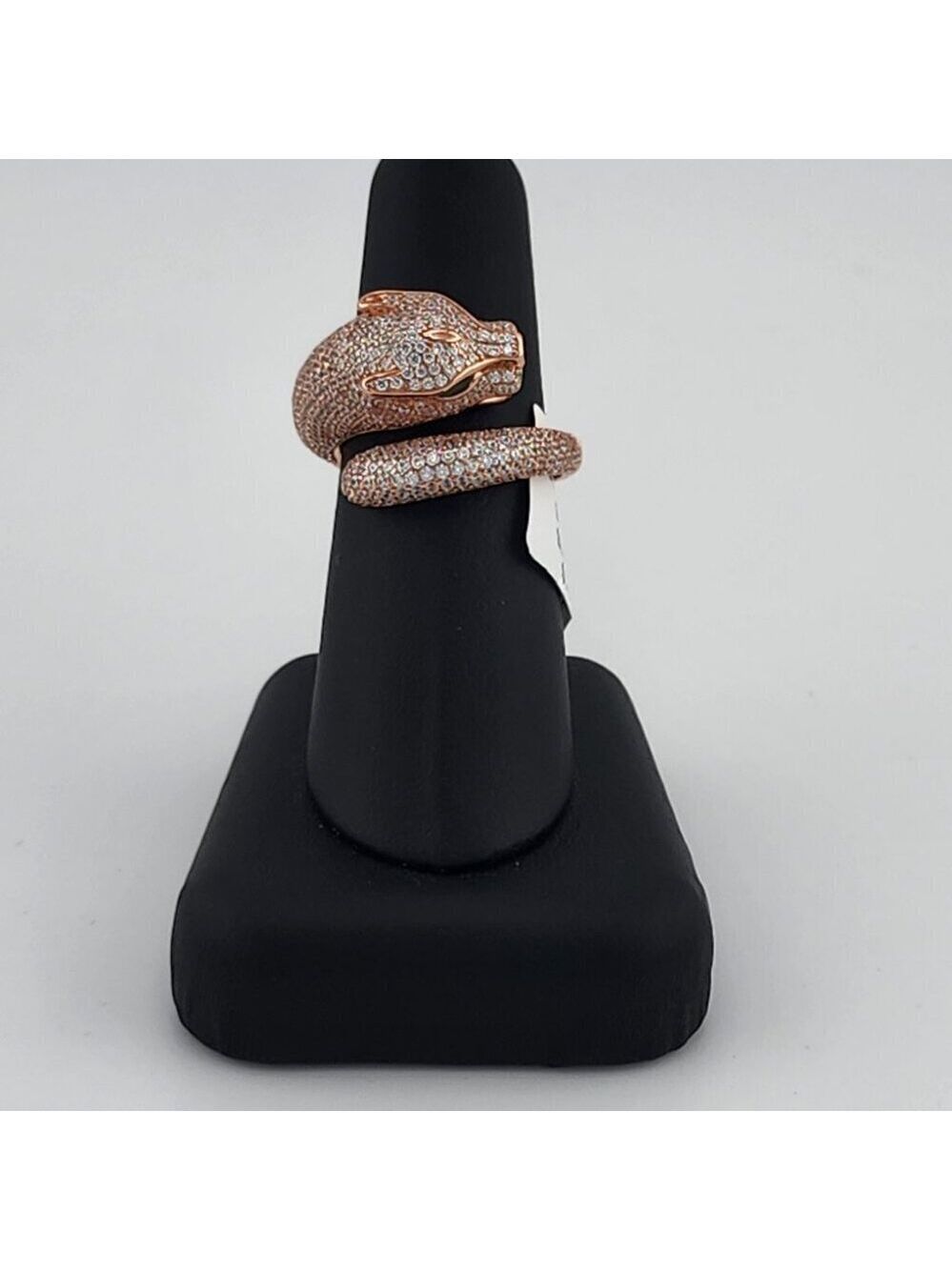 LAST ONE Fierce & Stylish: Panther Ring in 925 Silver with CZ Stones